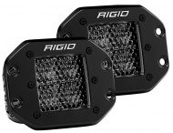 Фара Rigid D-Series Pro рабочий свет, пара Midnight Edition (4 диода, врезная)