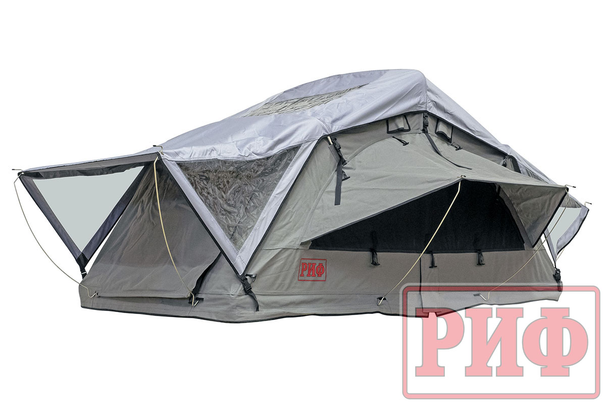 Палатка на крышу автомобиля РИФ Soft RT01-140 тент серый