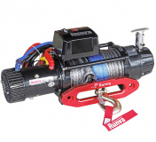   Лебёдка электрическая влагозащищенная 12V Runva 9500 lbs 4350 кг (кевлар, пневмороспуск+мех)