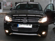 Защита переднего бампера нержавейка VW Touareg 2010-2018 (прямой ус d60) 